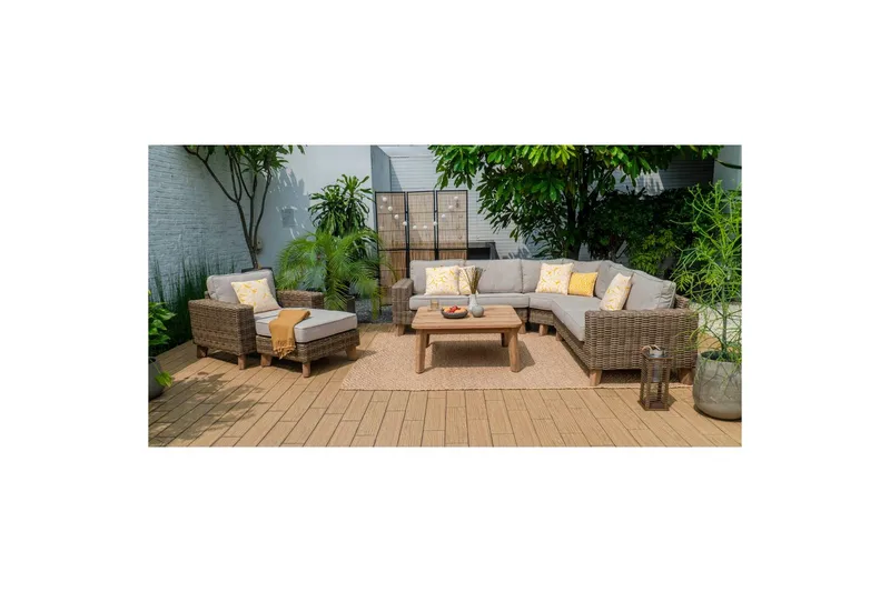 Utomhusmöbelgrupp Lifestyle Garden Barbados 2-sits vänster&höger & hörnstol & soffbord 100 - Utemöbler - Utegrupp - Loungegrupp