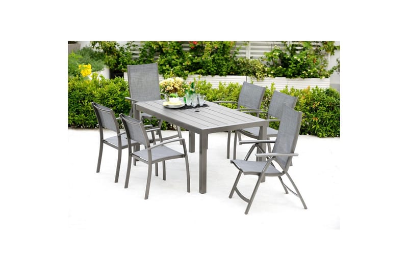 Utomhusmöbelgrupp Lifestyle Garden Solana 163 cm 4 carverstolar + 2 pos. fotölj - 4 carverstolar + 2 pos. fotölj - Utemöbler - Utegrupp - Matgrupper utomhus