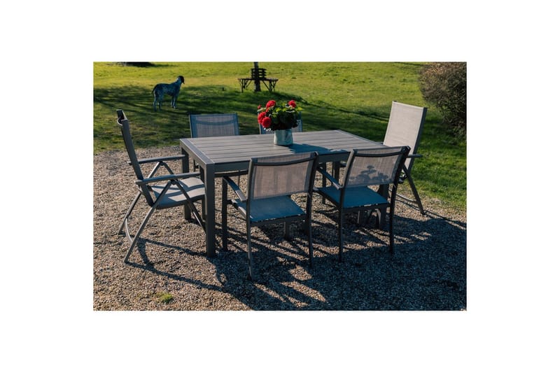 Utomhusmöbelgrupp Lifestyle Garden Solana 163 cm 4 carverstolar + 2 pos. fotölj - 4 carverstolar + 2 pos. fotölj - Utemöbler - Utegrupp - Matgrupper utomhus