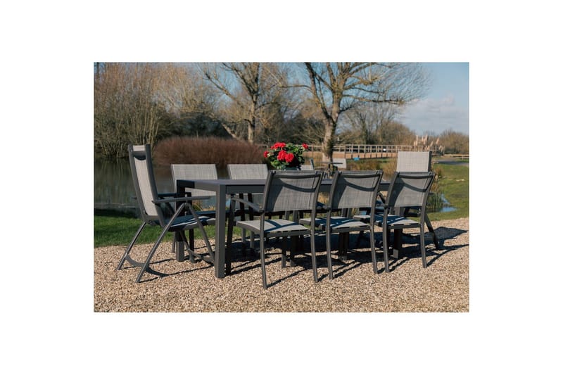 Utomhusmöbelgrupp Lifestyle Garden Solana 201 cm 6 carverstolar + 2 pos. fotölj - 6 carverstolar + 2 pos. fotölj - Utemöbler - Utegrupp - Matgrupper utomhus