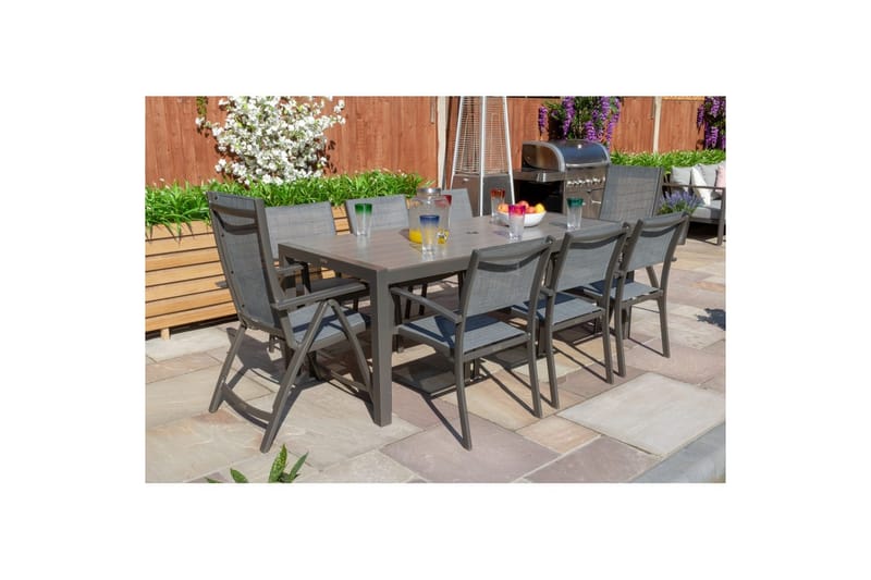 Utomhusmöbelgrupp Lifestyle Garden Solana 201 cm 6 carverstolar + 2 pos. fotölj - 6 carverstolar + 2 pos. fotölj - Utemöbler - Utegrupp - Matgrupper utomhus