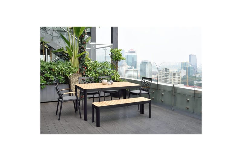 Utomhusmöbelgrupp Lifestyle Garden Portals 161 cm 4 trädskärarstolar + bänk - 4 trädskärarstolar + bänk - Utemöbler - Utegrupp - Matgrupper utomhus