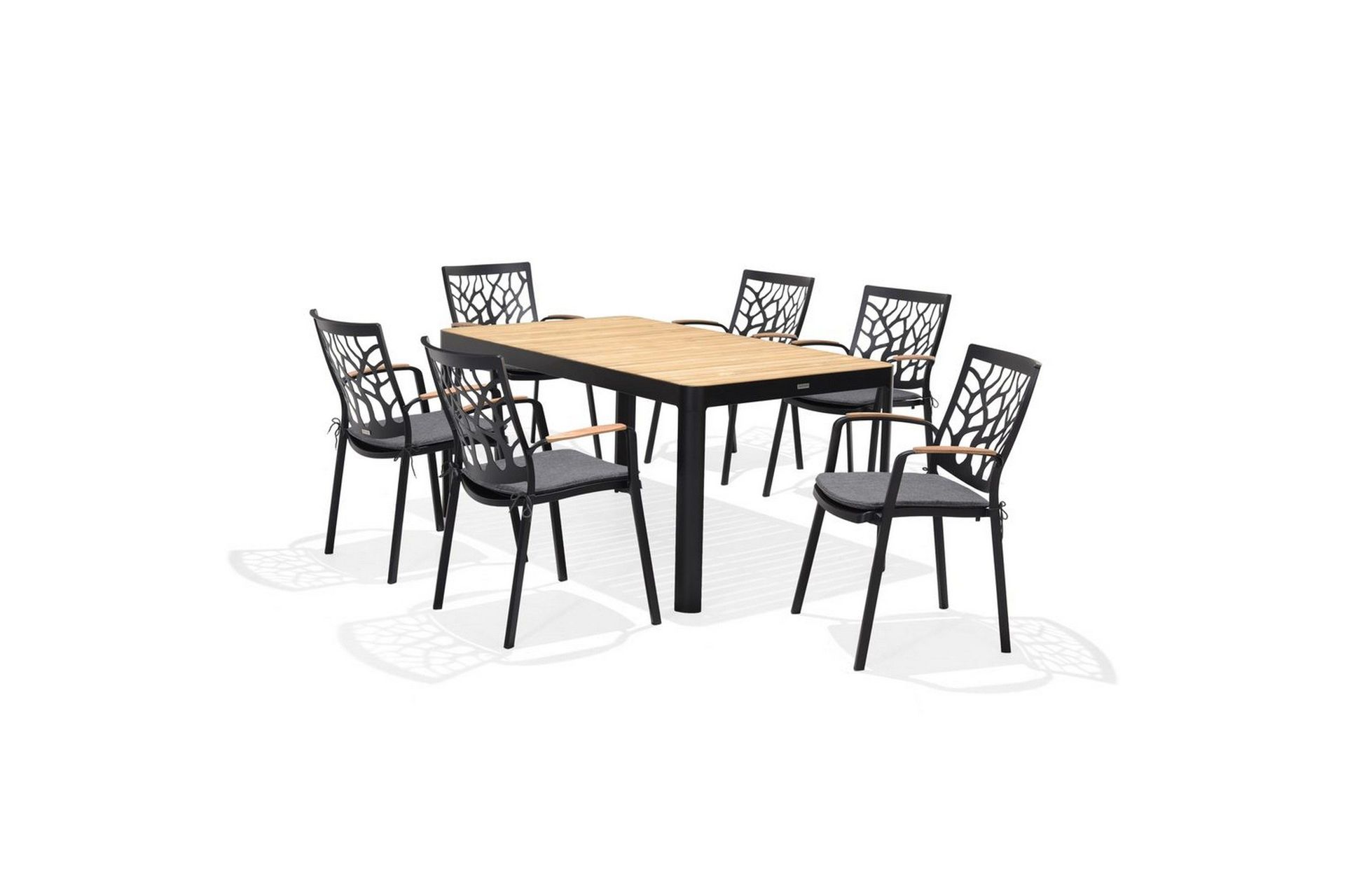 utomhusmöbelgrupp lifestyle garden portals 161 cm 6 trädskärarstolar - 6 trädskärarstolar