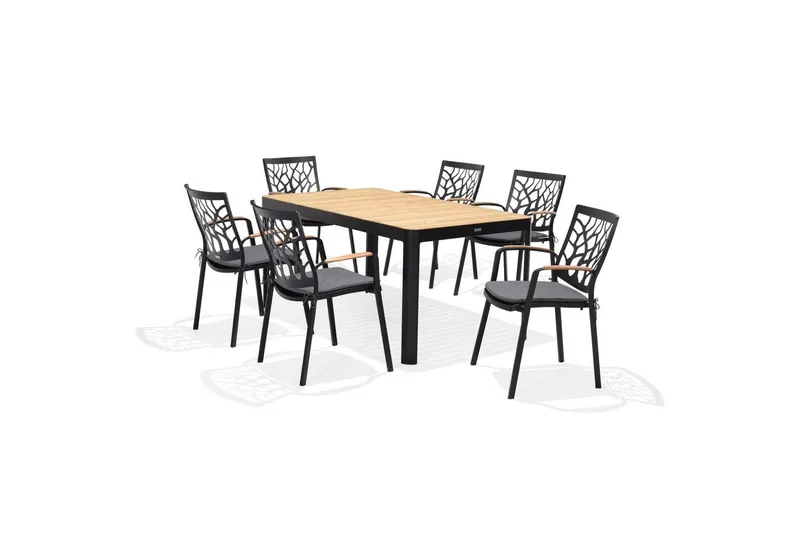 Utomhusmöbelgrupp Lifestyle Garden Portals 161 cm 6 trädskärarstolar, 6 trädskärarstolar