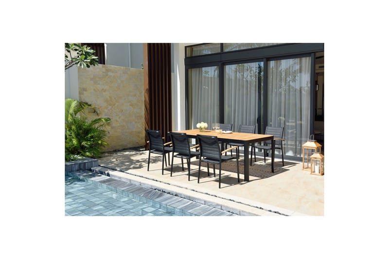 Utomhusmöbelgrupp Lifestyle Garden Portals 209 cm 6 lite carverstolar - 6 lite carverstolar - Utemöbler - Utegrupp - Matgrupper utomhus