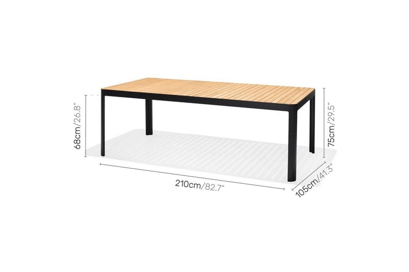 Utomhusmöbelgrupp Lifestyle Garden Portals 209 cm 6 lite carverstolar - 6 lite carverstolar - Utemöbler - Utegrupp - Matgrupper utomhus