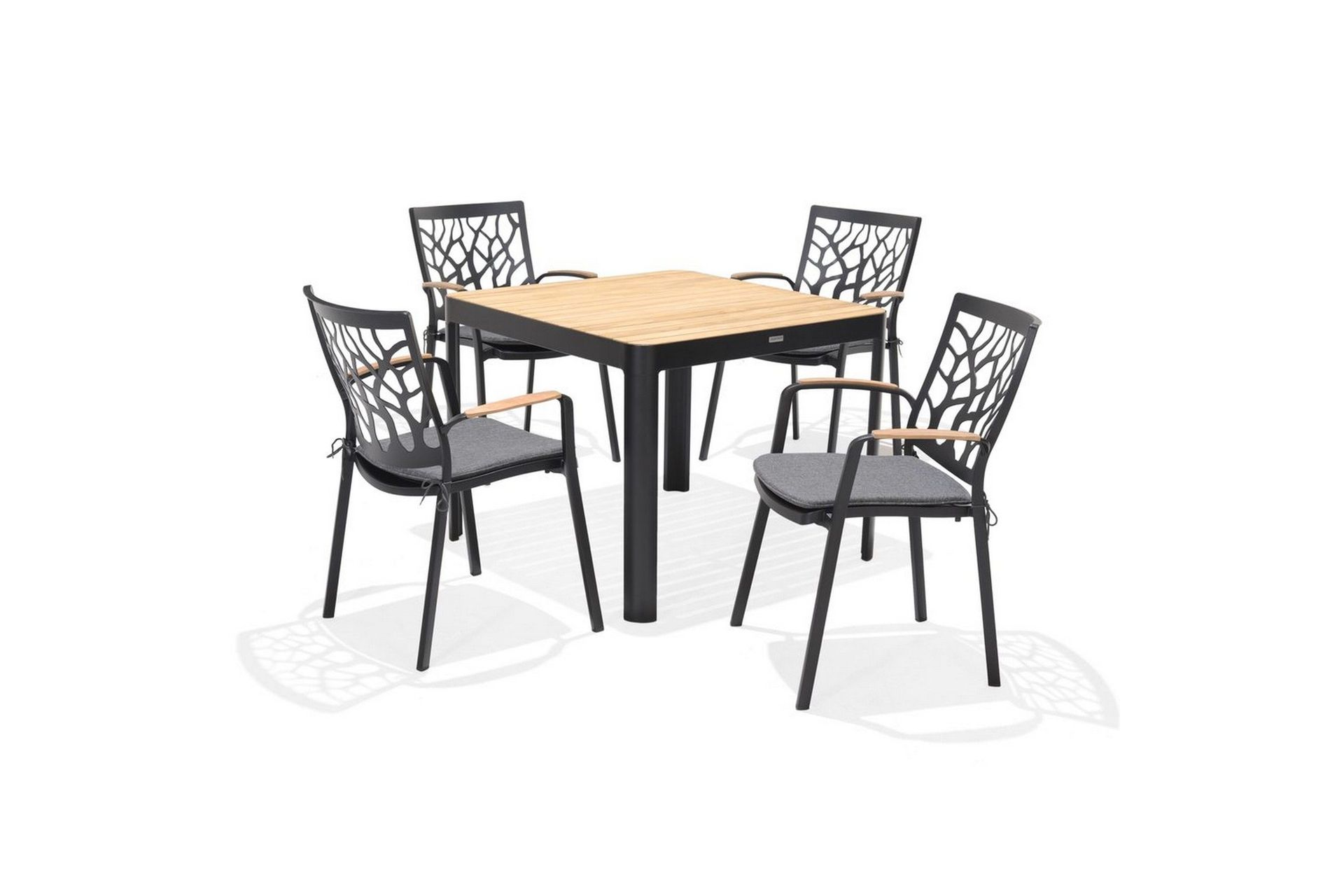 Utomhusm&ouml;belgrupp Lifestyle Garden Portals 95 cm 4 tr&auml;dsk&auml;rarstolar - 4 tr&auml;dsk&auml;rarstolar