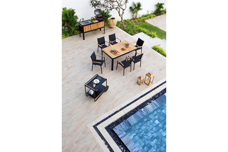 Utomhusmöbelgrupp Lifestyle Garden Portals 161 cm 6 lite carverstolar - 6 lite carverstolar - Utemöbler - Utegrupp - Matgrupper utomhus