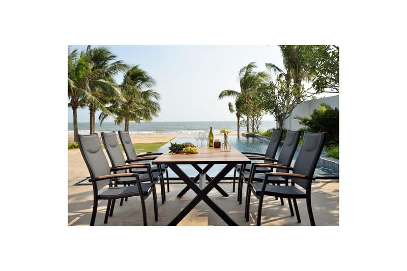 Utomhusmöbelgrupp Lifestyle Garden Panama 200 cm 6 stapelbarfotölj - 6 stapelbarfotölj - Utemöbler - Utegrupp - Matgrupper utomhus