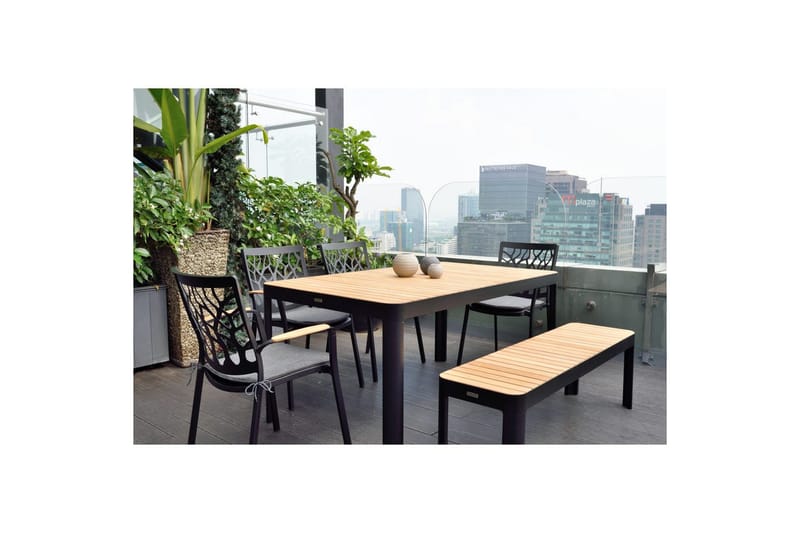 Utomhusmöbelgrupp Lifestyle Garden Portals 161 cm 4 trädskärarstolar + bänk - 4 trädskärarstolar + bänk - Utemöbler - Utegrupp - Matgrupper utomhus