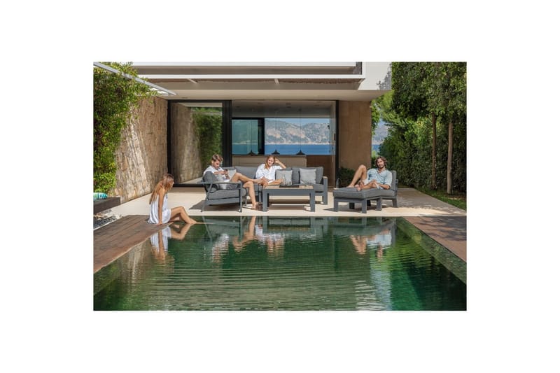 Utomhusmöbelgrupp Lifestyle Garden PALAU 2-sits höger & vänster + hörnsoffa stol + soffbord 100 cm - Utemöbler - Utegrupp - Loungegrupp