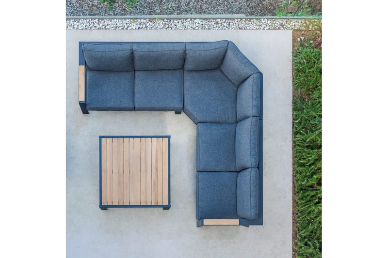 Utomhusmöbelgrupp Lifestyle Garden PALAU 2-sits höger & vänster + hörnsoffa stol + soffbord 100 cm - Utemöbler - Utegrupp - Loungegrupp