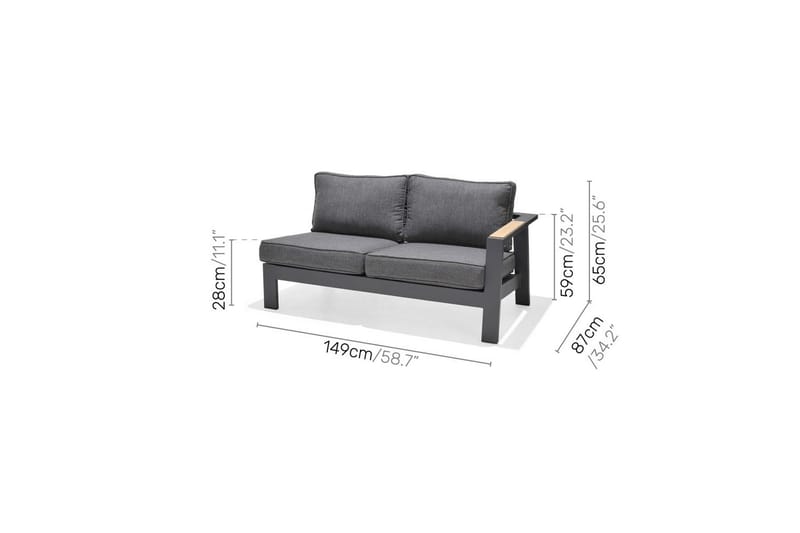 Utomhusmöbelgrupp Lifestyle Garden PALAU 2-sits höger & vänster + 2x hörnsoffa stol + 2x sidostol + soffbord 100 cm - Utemöbler - Utegrupp - Loungegrupp