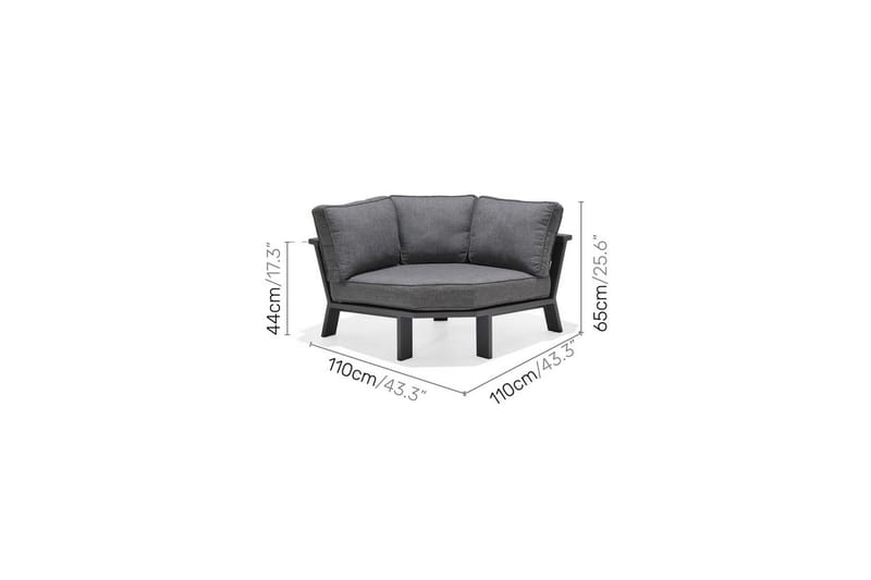Utomhusmöbelgrupp Lifestyle Garden PALAU 2-sits höger & vänster + 2x hörnsoffa stol + 2x sidostol + soffbord 100 cm - Utemöbler - Utegrupp - Loungegrupp