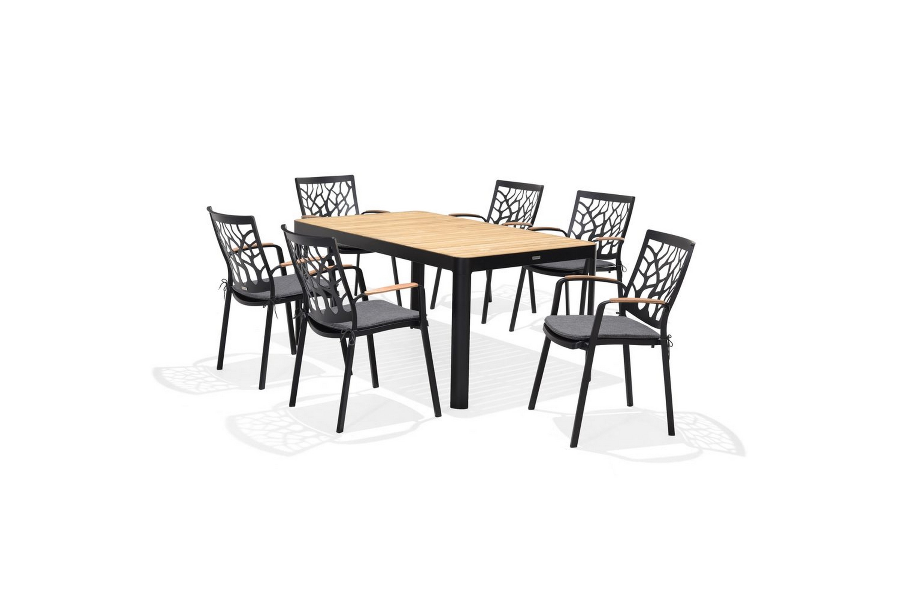 utomhusmöbelgrupp lifestyle garden portals 161 cm 6 trädskärarstolar - 6 trädskärarstolar