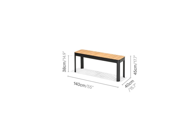 Utomhusmöbelgrupp Lifestyle Garden Portals 161 cm 4 trädskärarstolar + bänk - 4 trädskärarstolar + bänk - Utemöbler - Utegrupp - Matgrupper utomhus