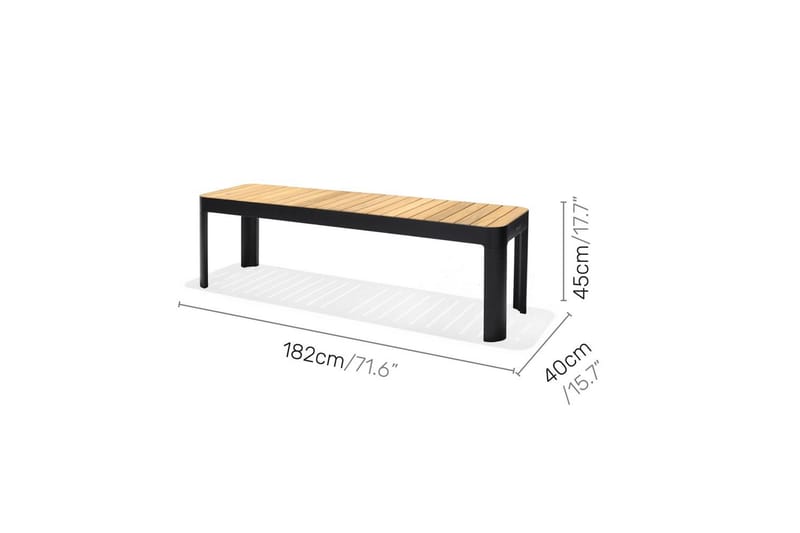 Utomhusmöbelgrupp Lifestyle Garden Portals 209 cm 5 trädskärarstolar + bänk - 5 trädskärarstolar + bänk - Utemöbler - Utegrupp - Matgrupper utomhus