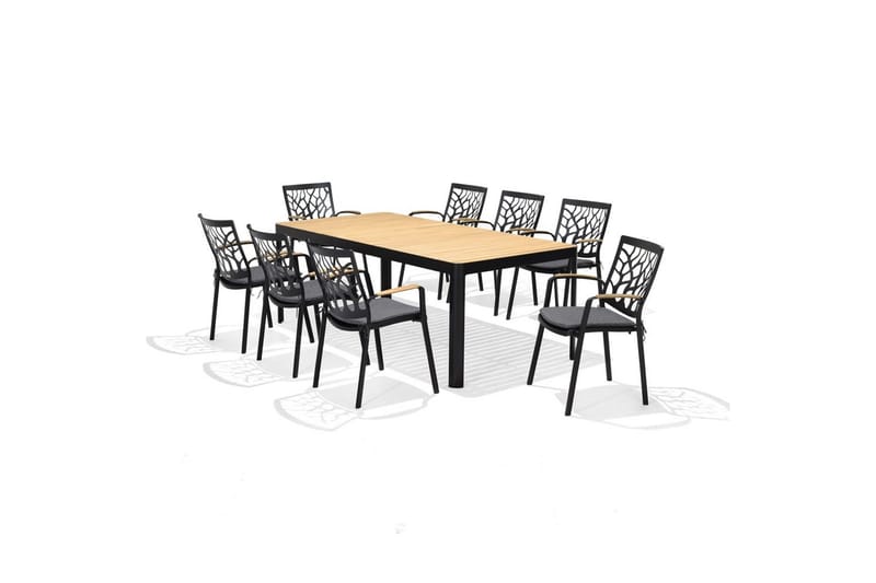 Utomhusmöbelgrupp Lifestyle Garden Portals 209 cm 8 trädskärarstolar - 8 trädskärarstolar - Utemöbler - Utegrupp - Matgrupper utomhus