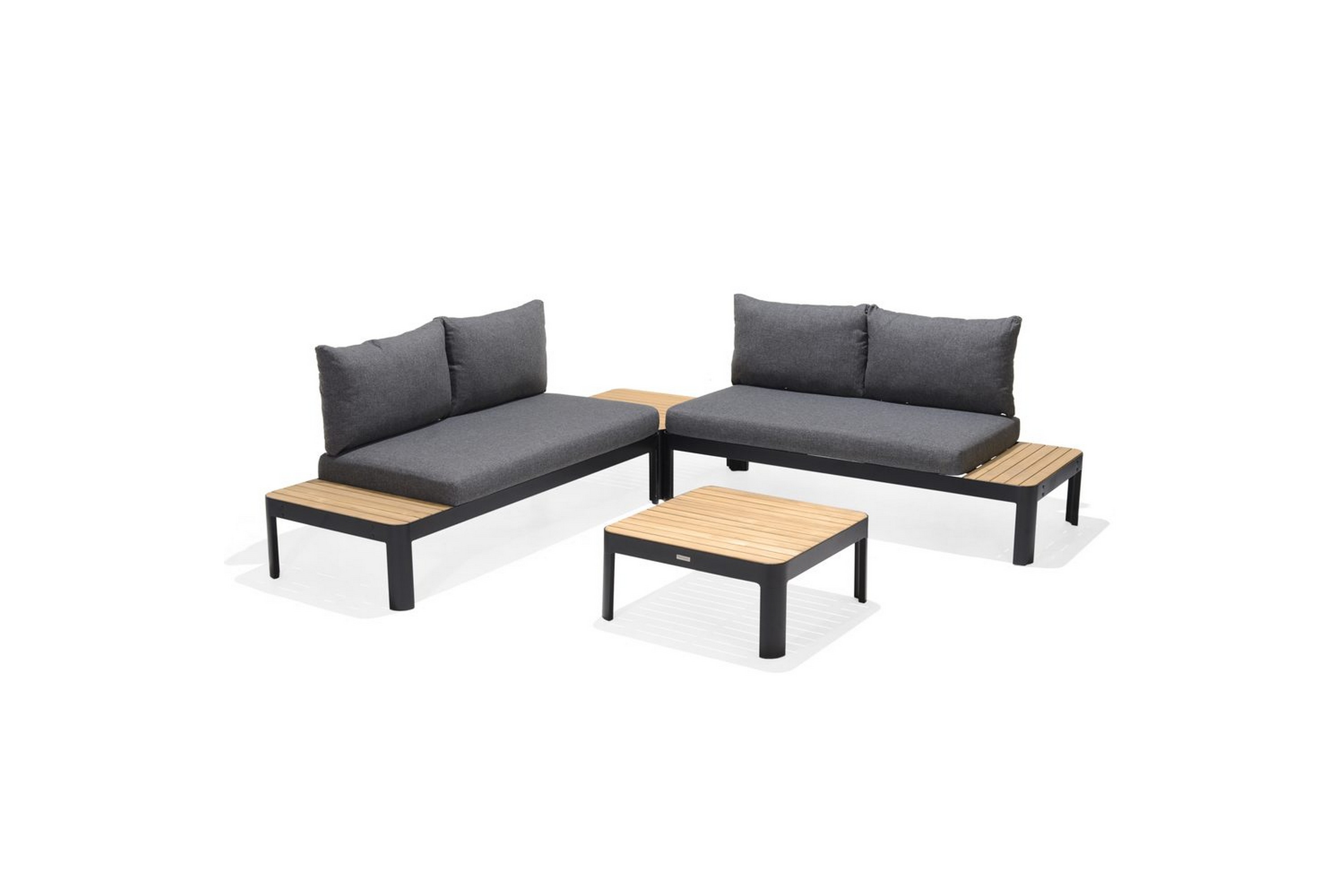utomhusmöbelgrupp lifestyle garden portals 2x 2-sits modulsoffa & 2x soffbord -