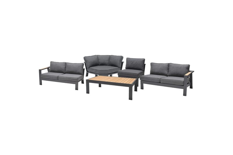 Utomhusmöbelgrupp Lifestyle Garden PALAU 2-sits höger & vänster + hörnsoffa stol + sidostol + soffbord 140 cm - Utemöbler - Utegrupp - Loungegrupp