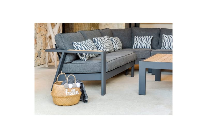 Utomhusmöbelgrupp Lifestyle Garden PALAU 2-sits höger & vänster + hörnsoffa stol + sidostol + soffbord 140 cm - Utemöbler - Utegrupp - Loungegrupp