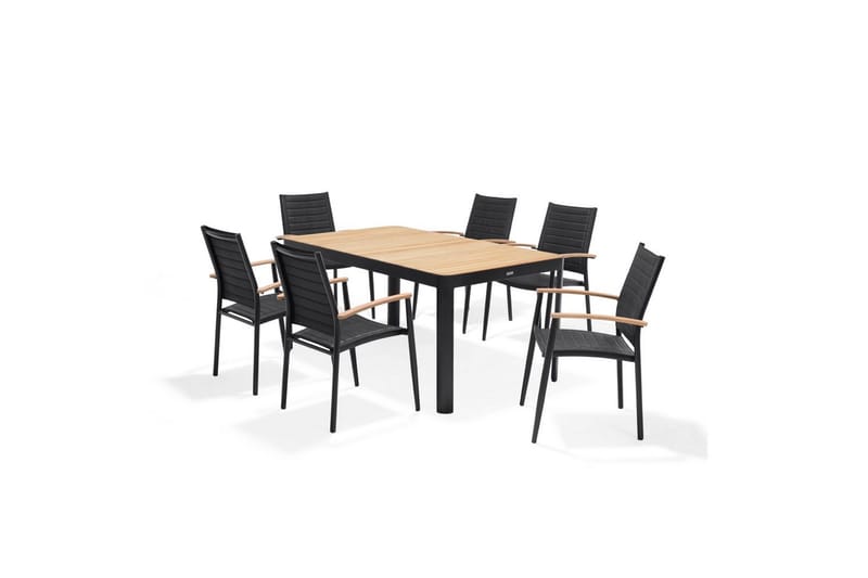 Utomhusmöbelgrupp Lifestyle Garden Portals 161 cm 6 lite carverstolar - 6 lite carverstolar - Utemöbler - Utegrupp - Matgrupper utomhus
