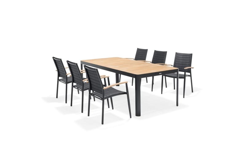 Utomhusmöbelgrupp Lifestyle Garden Portals 209 cm 6 lite carverstolar - 6 lite carverstolar - Utemöbler - Utegrupp - Matgrupper utomhus