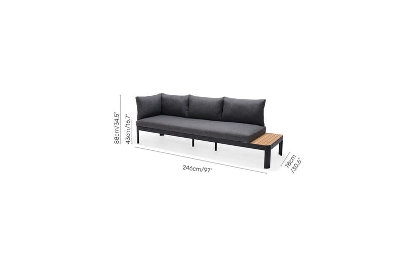 Utomhusmöbelgrupp Lifestyle Garden Portals 2-sits & 3-sits modulsoffa & soffbord - Utemöbler - Utegrupp - Loungegrupp