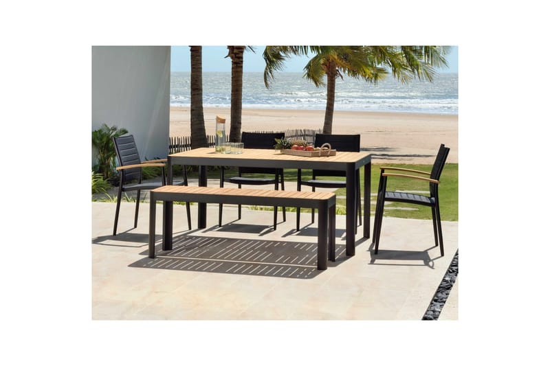 Utomhusmöbelgrupp Lifestyle Garden Portals 161 cm 4 lite carverstolar + bänk - 4 lite carverstolar + bänk - Utemöbler - Utegrupp - Matgrupper utomhus