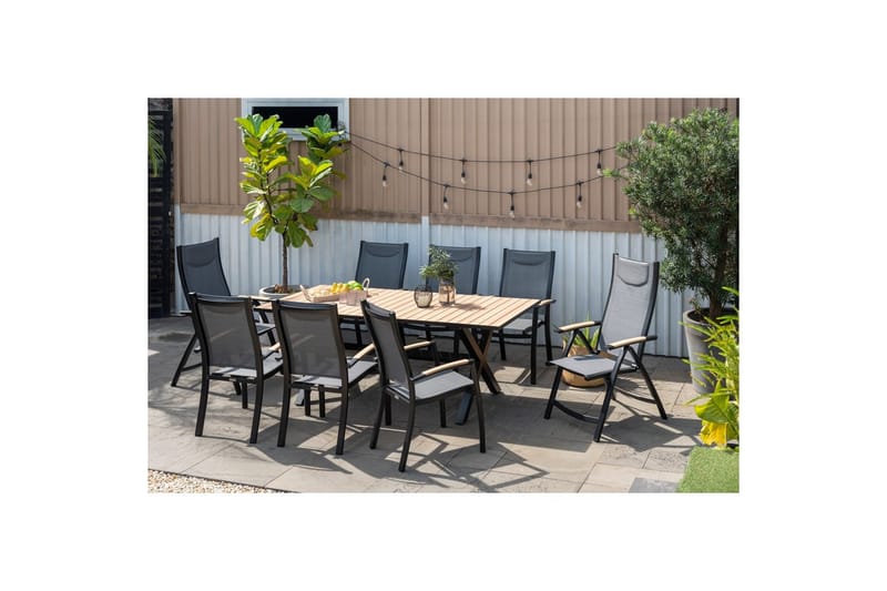 Utomhusmöbelgrupp Lifestyle Garden Panama 200 cm 6 stapelbarfotölj + 2 pos. fotölj - 6 stapelbarfotölj + 2 pos. fotölj - Utemöbler - Utegrupp - Matgrupper utomhus