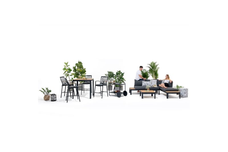 Utomhusmöbelgrupp Lifestyle Garden Portals bar bord 95 & 4 bar stol - Utemöbler - Utegrupp - Matgrupper utomhus