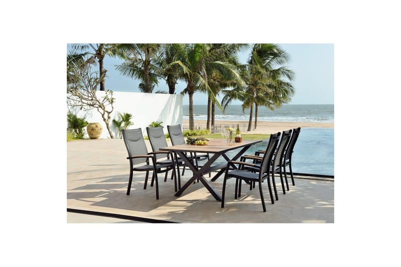 Utomhusmöbelgrupp Lifestyle Garden Panama 200 cm 6 stapelbarfotölj - 6 stapelbarfotölj - Utemöbler - Utegrupp - Matgrupper utomhus