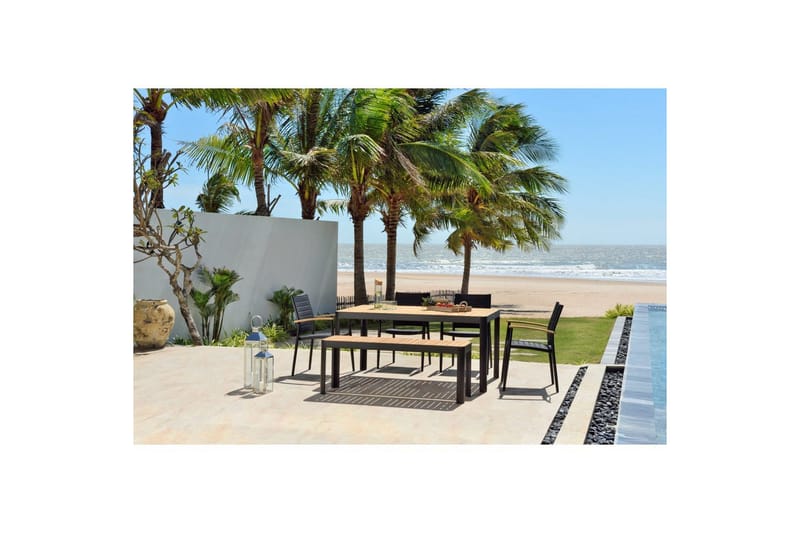 Utomhusmöbelgrupp Lifestyle Garden Portals 161 cm 4 lite carverstolar + bänk - 4 lite carverstolar + bänk - Utemöbler - Utegrupp - Matgrupper utomhus