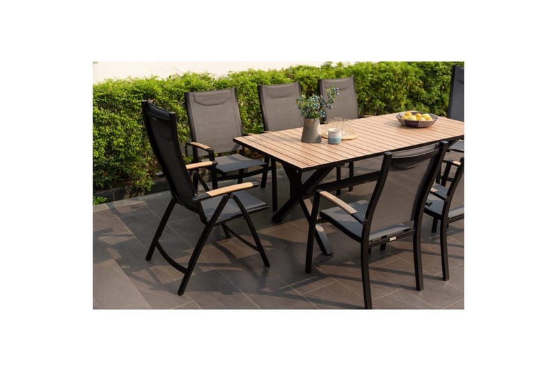 Utomhusmöbelgrupp Lifestyle Garden Panama 200 cm 6 stapelbarfotölj + 2 pos. fotölj - 6 stapelbarfotölj + 2 pos. fotölj - Utemöbler - Utegrupp - Matgrupper utomhus