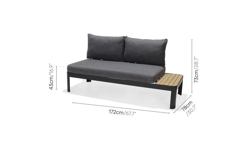 Utomhusmöbelgrupp Lifestyle Garden Portals 2x 2-sits modulsoffa & soffbord - Utemöbler - Utegrupp - Loungegrupp