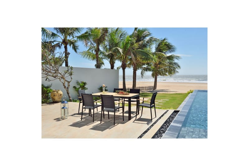 Utomhusmöbelgrupp Lifestyle Garden Portals 161 cm 6 lite carverstolar - 6 lite carverstolar - Utemöbler - Utegrupp - Matgrupper utomhus