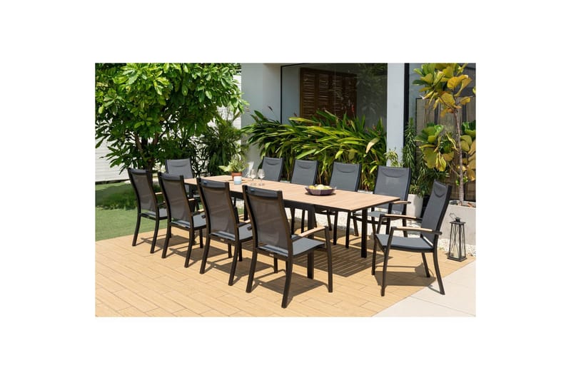 Utomhusmöbelgrupp Lifestyle Garden Panama 210-300 cm 10 stapelbarfotölj - 10 stapelbarfotölj - Utemöbler - Utegrupp - Matgrupper utomhus