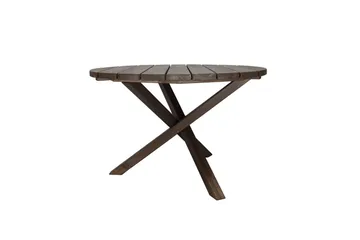 Utomhusmöbelgrupp Ø 112 cm bord & 4 Belize grå stolar Brun - Brun - Utemöbler - Utegrupp - Matgrupper utomhus