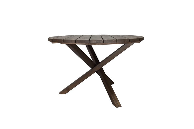 Utomhusmöbelgrupp Ø 112 cm bord & 4 Belize grå stolar Brun - Brun - Utemöbler - Utegrupp - Matgrupper utomhus