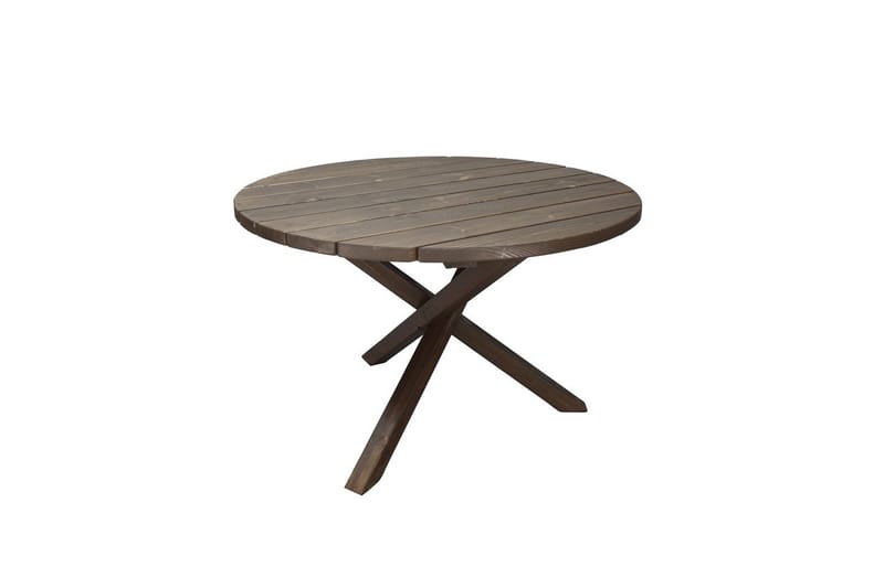 Utomhusmöbelgrupp Ø 112 cm bord & 4 Belize naturell stolar Brun - Brun - Utemöbler - Utegrupp - Matgrupper utomhus