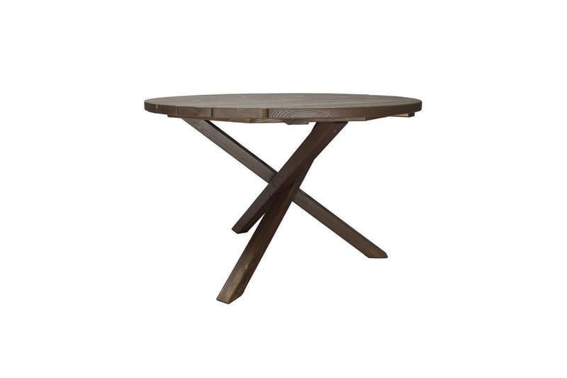 Utomhusmöbelgrupp Ø 112 cm bord & 4 Belize naturell stolar Brun - Brun - Utemöbler - Utegrupp - Matgrupper utomhus