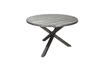 Utomhusmöbelgrupp Ø 112 cm bord & 4 Merida grå stolar Grå - Grå - Utemöbler - Utegrupp - Matgrupper utomhus