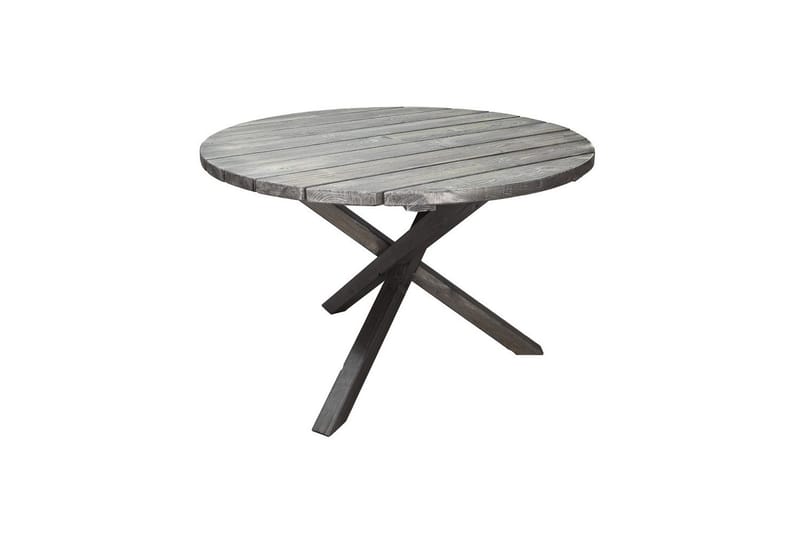 Utomhusmöbelgrupp Ø 112 cm bord & 4 Merida grå stolar Grå - Grå - Utemöbler - Utegrupp - Matgrupper utomhus