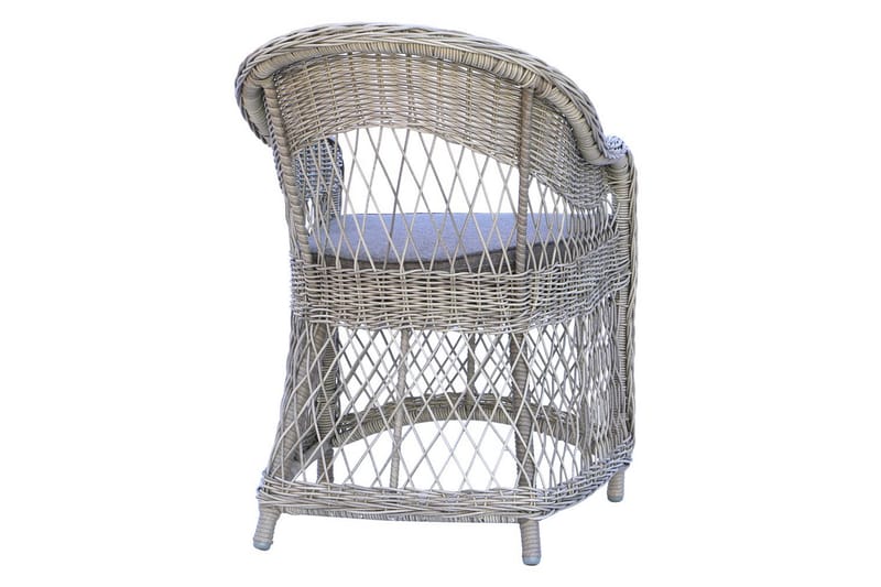 Utomhusmöbelgrupp Ø 112 cm bord & 4 Merida grå stolar Svart - Svart - Utemöbler - Utegrupp - Matgrupper utomhus