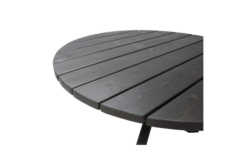 Utomhusmöbelgrupp Ø 112 cm bord & 4 Merida grå stolar Svart - Svart - Utemöbler - Utegrupp - Matgrupper utomhus