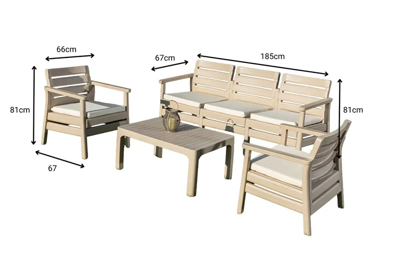 Vomira Loungegrupp utomhus - Desert Beige - Utemöbler - Utegrupp - Loungegrupp