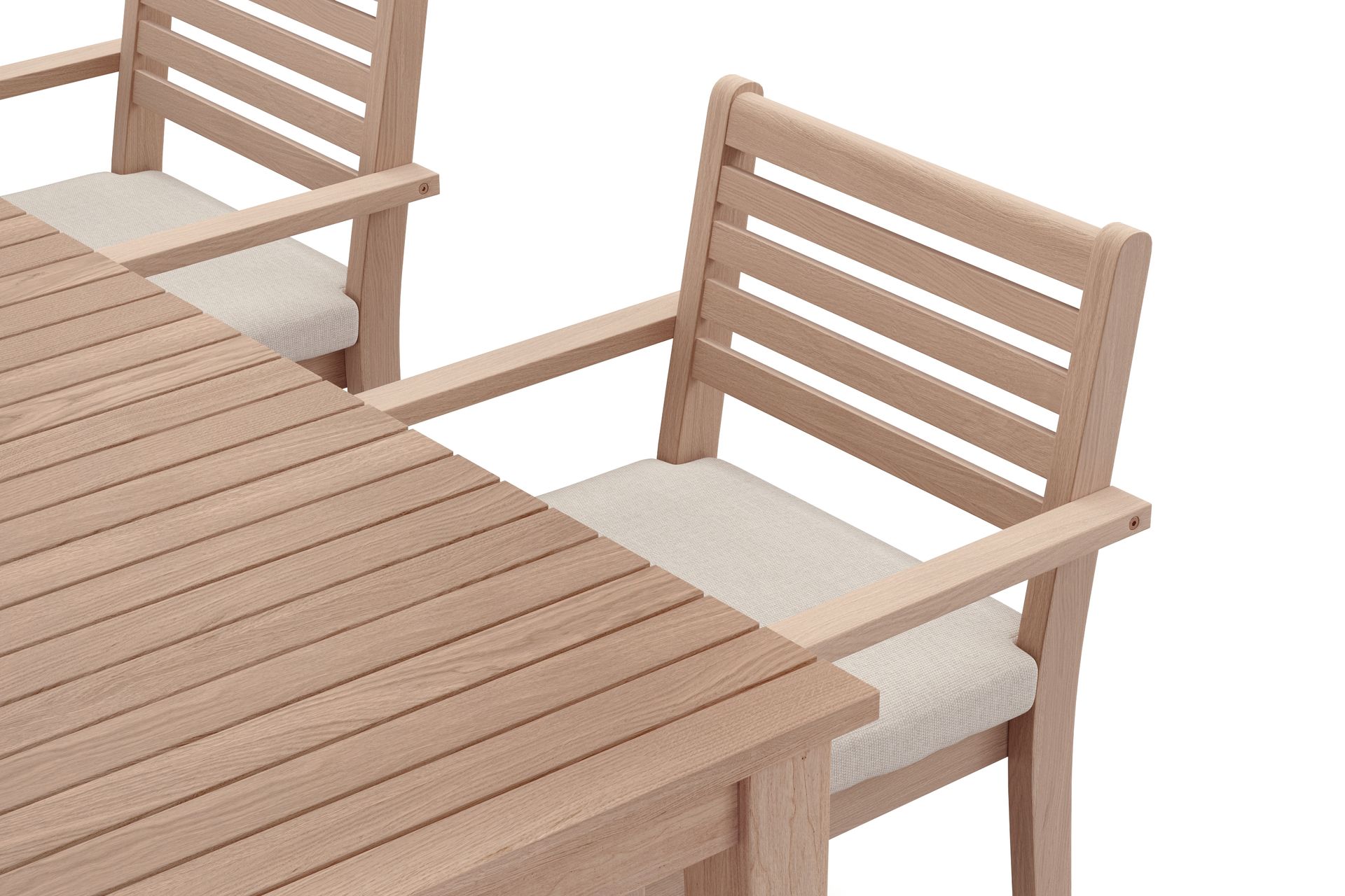 Wagnera Matgrupp Utomhus 206 cm med 4 Kamman Matstolar - Beige - Utemöbler - Utegrupp - Matgrupper utomhus