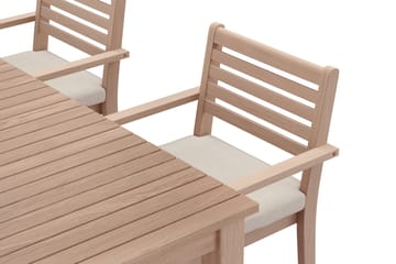 Wagnera Matgrupp Utomhus 206 cm med 4 Kamman Matstolar - Beige - Utemöbler - Utegrupp - Matgrupper utomhus