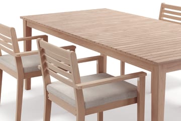 Wagnera Matgrupp Utomhus 206 cm med 4 Kamman Matstolar - Beige - Utemöbler - Utegrupp - Matgrupper utomhus