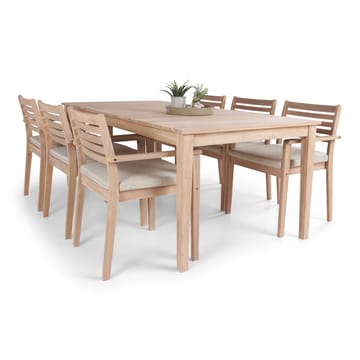 Wagnera Matgrupp Utomhus 206 cm med 6 Kamman Matstolar - Beige - Utemöbler - Utegrupp - Matgrupper utomhus